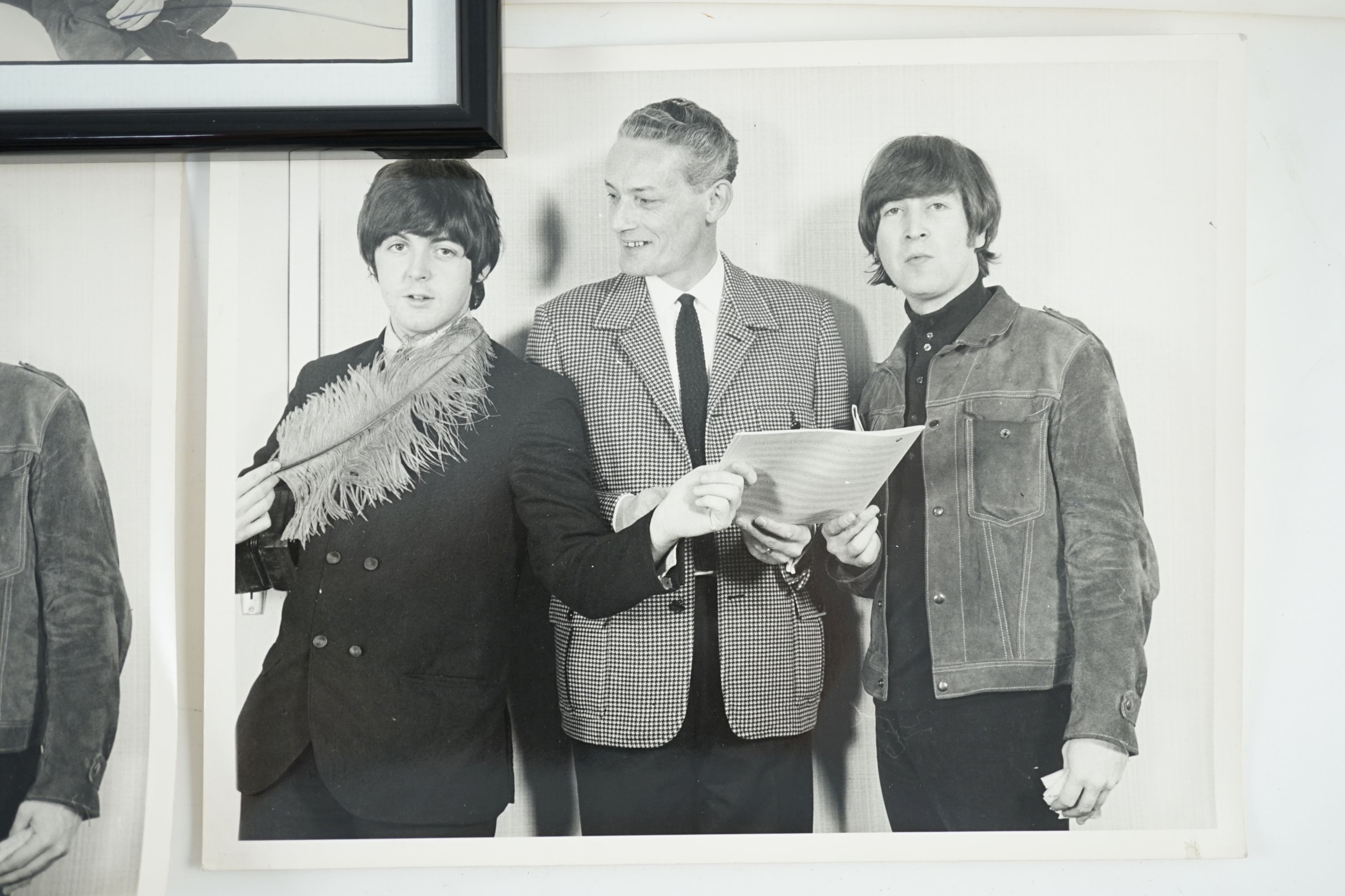 An autographed Beatles photograph and four related photographs of the Beatles with Peter Aldersley Autographed photo 19.5 x 14.5cm.